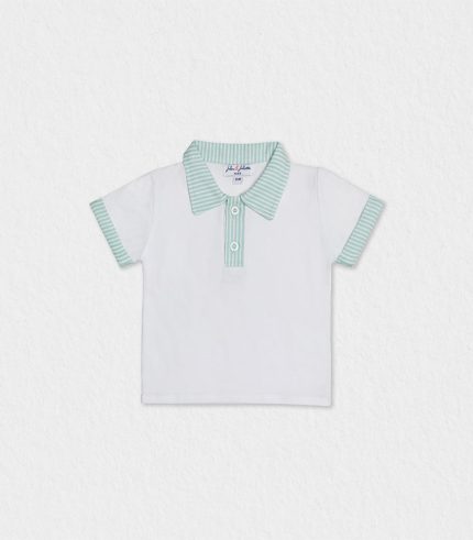 Baby boy polo Brandan with short sleeves and rolled cuffs.