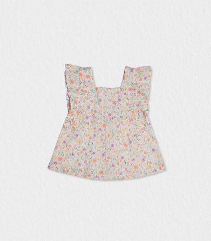 Baby Girl Blouse Daffy with delicate ruffles and soft cotton fabric.