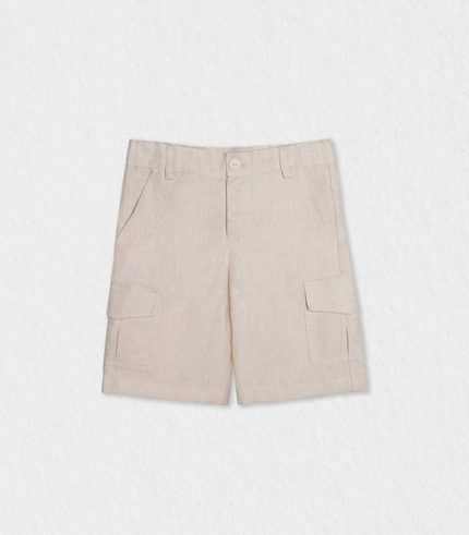 Classic linen Bermuda shorts for little boys, crafted from luxurious European fabrics for comfort and durability.
