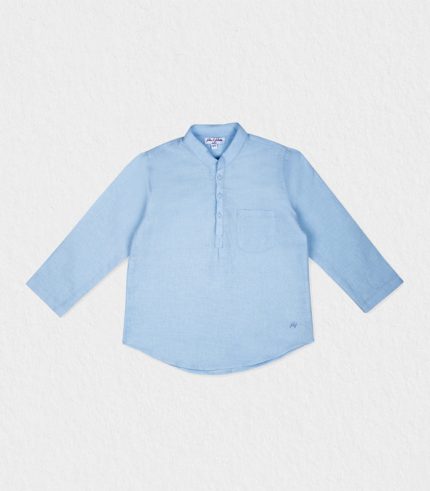 Soft Blue Linen Shirt for Boys – Perfect for Casual & Formal Events