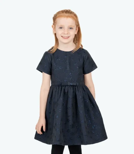 Stylish girls dress in soft cotton with floral print, perfect for casual wear and special occasions.