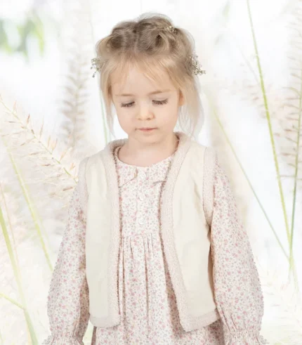 Cozy girls gilet vest with lightweight padding for warmth and comfort