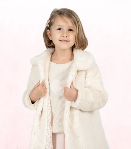 Warm girls faux fur coat designed for fashion and all-day comfort