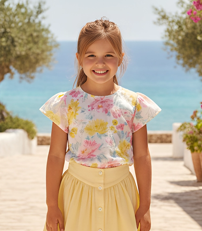 BLOUSE-ELARA-YELLOW-PINK-LAGOON-1-ORIGINAL elegant girls top babywear